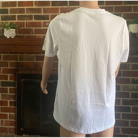 PUMA Men's Essentials Logo‎ Dash Tee white sports shirt Short Sleeve Size L New - Picture 10 of 13